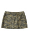 casual non-stretch camo print denim mini skirt with lined size run small_Dark Green_Camo