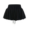 casual slight stretch high waist pleated mini skirt with lined size run small_Black
