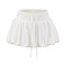 casual slight stretch high waist pleated mini skirt with lined size run small_Black_White