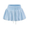 casual slight stretch high waist pleated mini skirt with lined size run small_Black_White_Gray_Pink_Sky Blue
