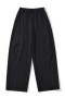 casual non-stretch 10-colors solid color drawstring loose pants size run small_Black