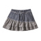 casual slight stretch denim 3colors high-waist pocket mini skirt(size run small)_Black_Gray
