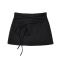 casual slight stretch 5 colors high-waist lace-up mini skirt(size run small)_Black