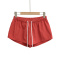 casual slight stretch 4 colors drawstring high-waist shorts(size run small)_Black_Red