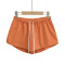 casual slight stretch 4 colors drawstring high-waist shorts(size run small)_Black_Red_Orange