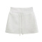 casual slight stretch drawstring high-waist mini skirt(size run small)_Black_White