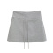 casual slight stretch drawstring high-waist mini skirt(size run small)_Black_White_Gray