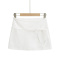 casual slight stretch 6 colors high-waist bow decor mini skirt(size run small)_Black_White