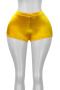 casual plus size slight stretch 6 colors solid color slim fit satin shorts_Black_White_Pink_Yellow
