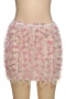 sexy slight stretch mesh 3 colors tassel bodycon mini skirt_Pink