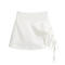 casual slight stretch 3 colors high-waist drawstring mini skirt(size run small)_Black_White