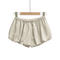 casual non-stretch satin solid color high-waist shorts(size run small)_Black_Pink_Green_Dark Blue_Purple_Beige