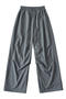 casual slight stretch 10colors drawstring high-waist loose pants(size run small)_Black_White_Dark Gray