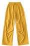 casual slight stretch 10colors drawstring high-waist loose pants(size run small)_Black_White_Dark Gray_Light Pink_Rose Red_Yellow