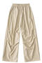 casual slight stretch 10colors drawstring high-waist loose pants(size run small)_Black_White_Dark Gray_Light Pink_Rose Red_Yellow_Dark Green_Sky Blue_Light Purple_Beige