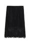 casual slight stretch lace high-waist midi skirt(size run small)_Black