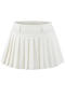 casual non-stretch 3 colors high-waist pleated mini skirt(size run small)_Black_White