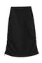 casual non-stretch high-waist solid color midi skirt(size run small)_Black