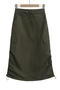 casual non-stretch high-waist solid color midi skirt(size run small)_Black_Dark Green