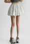 casual non-stretch 4 colors high-waist flower bud skirt(size run small)_Black_White