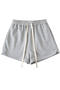 casual slight stretch 7 colors drawstring high-waist shorts(size run small)_Black_Gray