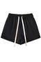 casual slight stretch 7 colors drawstring high-waist shorts(size run small)_Black
