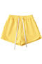 casual slight stretch 7 colors drawstring high-waist shorts(size run small)_Black_Gray_Pink_Yellow