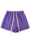 casual slight stretch 7 colors drawstring high-waist shorts(size run small)_Black_Gray_Pink_Yellow_Sky Blue_Purple