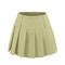 casual non-stretch 7 colors high-waist pleated mini skirt(size run small)_Black_White_Gray_Pink_Yellow_Light Green