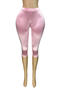 casual plus size slight stretch 6 colors solid color slim satin cropped pants_Black_White_Pink
