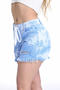 casual plus size slight stretch tie-dye printed hole drawstring denim shorts_Pink_Sky Blue