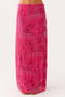 sexy plus size non-stretch beaded sequins decor maxi skirt set_Magenta