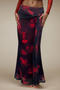 xs-l stylish slight stretch tie dye all-match maxi skirt_Red_Multicolor
