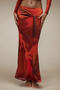 xs-l stylish slight stretch tie dye all-match maxi skirt_Red