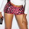 stylish slight stretch leopard sequin two colors all-match tight hot shorts_Dark Gray_Red