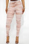 sexy slight stretch see through mesh tie dye high waist leggings_White