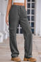 casual plus size non-stretch 8 colors large pockets straight cargo jeans_Black_Gray