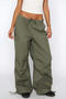 casual plus size non-stretch solid low waist multi-pocket straight cargo pants_Black_Gray_Dark Green