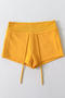 casual slight stretch solid color high-waist drawstring shorts(size run small)_Black_Gray_Pink_Yellow