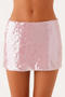 sexy non-stretch solid color sequins all-match mini skirt #1_Pink