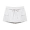 casual non-stretch high-waist solid color cargo skorts_White