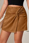stylish slight stretch suede 3 colors kinked all-match skort_Black_Khaki