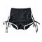 sexy slight stretch 4 colors contrast color drawstring shorts(size run small)_Black