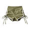 sexy slight stretch 4 colors contrast color drawstring shorts(size run small)_Black_White_Dark Green