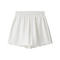 casual non-stretch 3 colors solid color high-waist shorts_White
