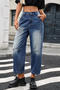 casual plus size non-stretch mid waist loose cropped jeans_Black_Blue