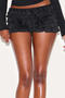 stylish slight stretch solid color pleated ruffles all-match skorts_Black
