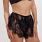 sexy slight stretch see-through lace shorts_Black