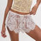 sexy slight stretch see-through lace shorts_Black_White