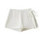 sexy non-stretch 3 colors solid color lace-up skort(size run small)_Black_White